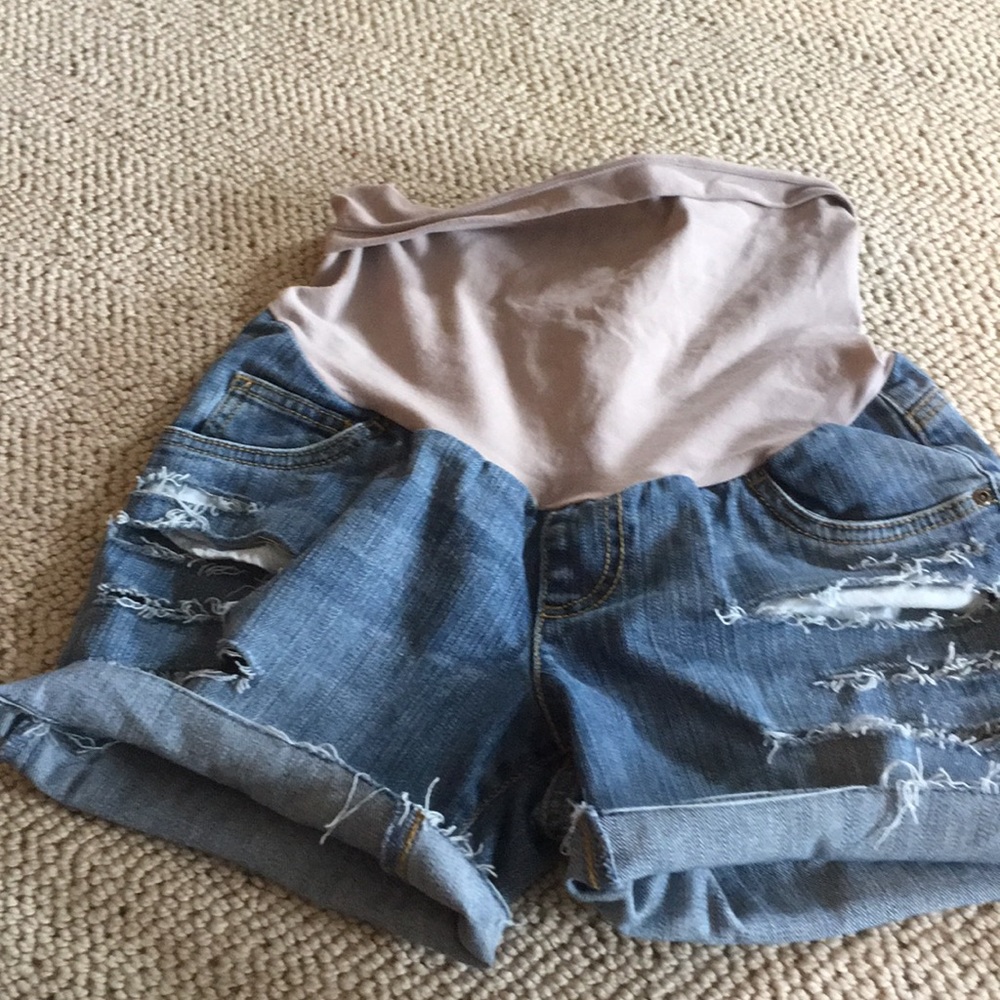 Maternity jean shorts